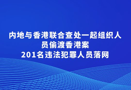 内地与香港联合查处一起组织人员偷渡香港案  201名违法犯罪人员落网